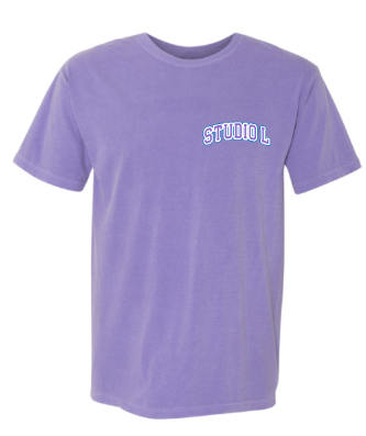 Garment dyed purple tee