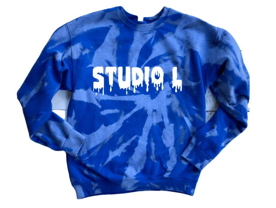 Bleach tie discount dye blue sweatshirt